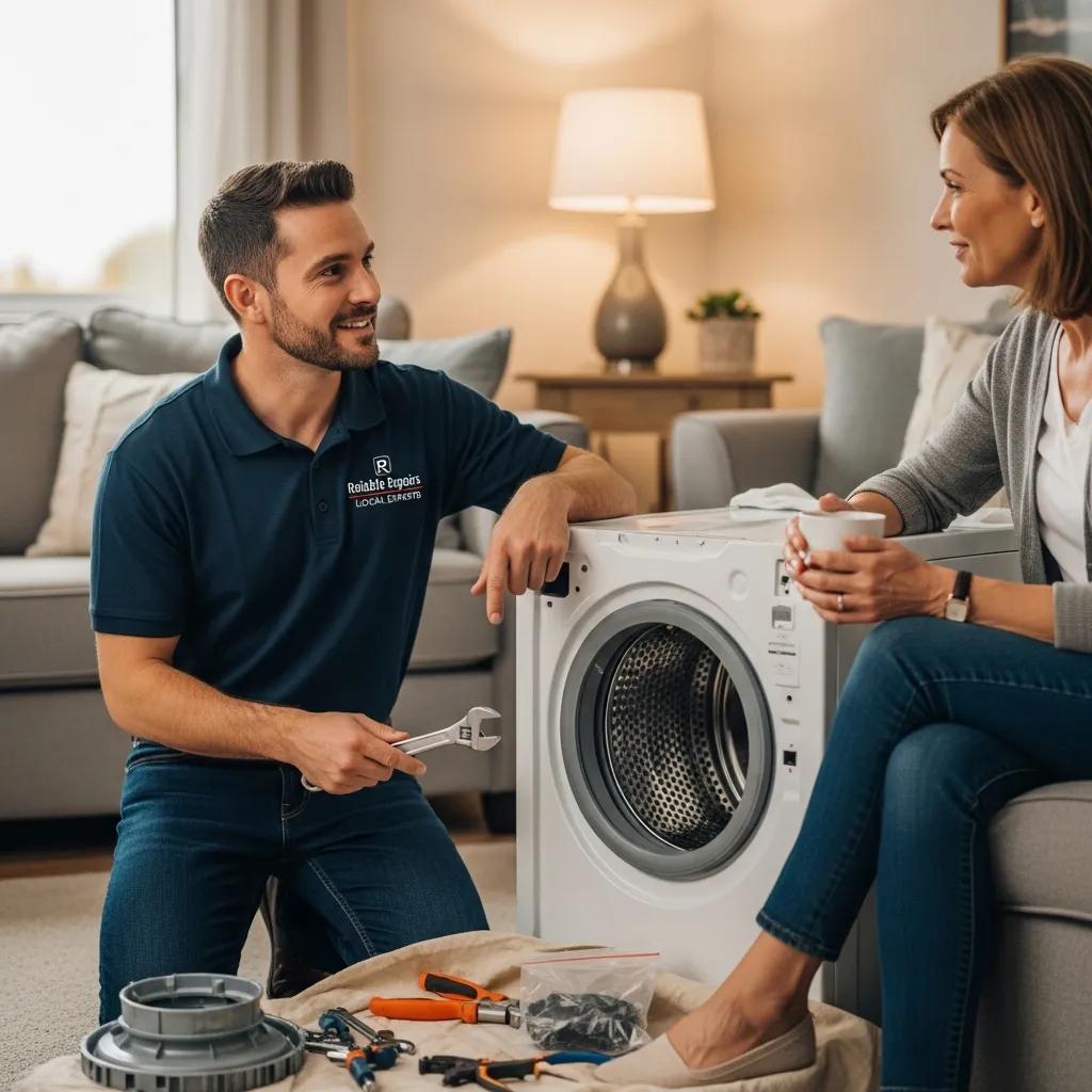 Local technician explaining repair options to a homeowner — choosing a qualified freezer repair technician in Pflugerville